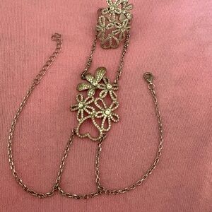 Gold Floral Statement Bracelet - Women Jewelry